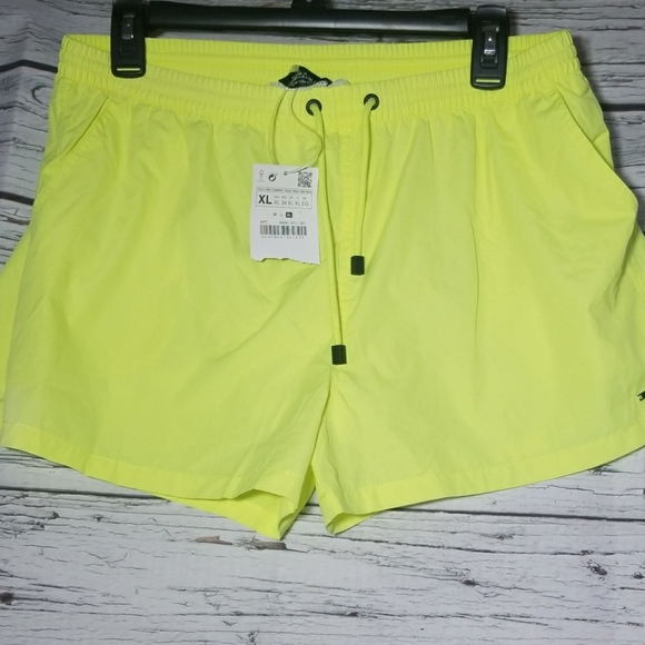 mens neon yellow swim shorts